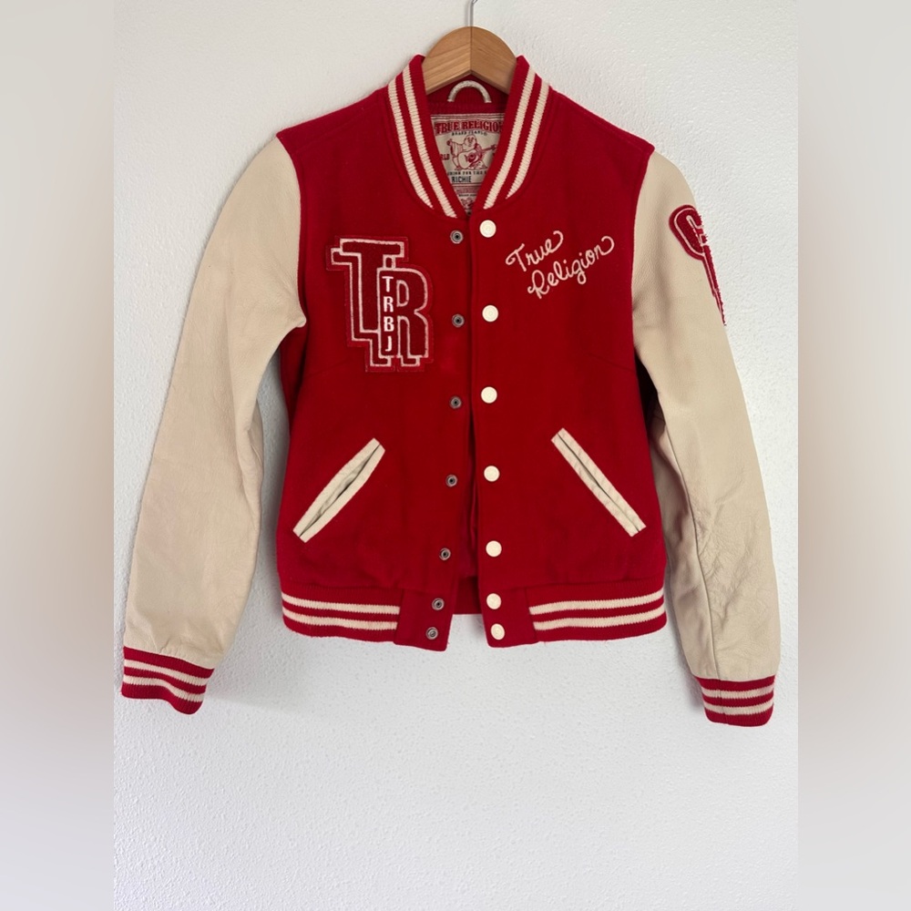 True Religion Varsity Jacket-  Women's Small Flaws!
